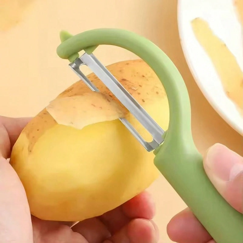 1-Pack Multifunctional Stainless Steel Vegetable Peeler, Comfort Grip Design Effortlessly Peels Potato Carrot Cucumber with Built-in Blemish Remover for Home & Kitchen Use