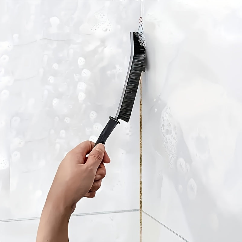 1PC Stiff Bristle Long Reach Crevice Cleaning Scrubber, Heavy Duty Dust Removing Gap Brush, Practical Household Cleaner for Window Sliding Tracks, Door Grooves, Wall Cracks & Indoor Hard Surfaces
