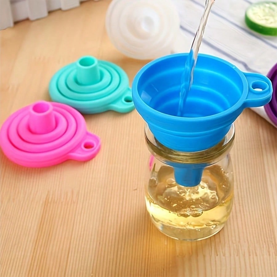 3Pcs Mini Foldable Silicone Funnel, Multipurpose Kitchen Funnel for Liquid, Water and Oil Transfer, Practical Kitchen Gadget Accessory, Must-Have Tool for Apartments, College Dorms and Back to School Prep