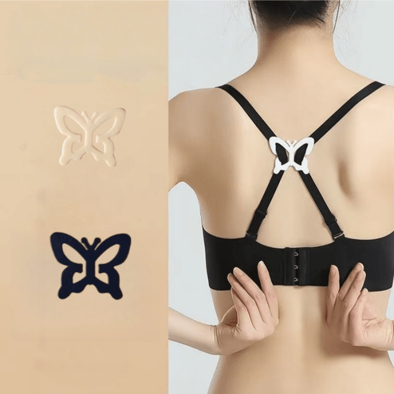 Underwear women's non slip buckle invisible anti light butterfly cross shoulder strap buckle plastic accessories beautiful back bra transparent button