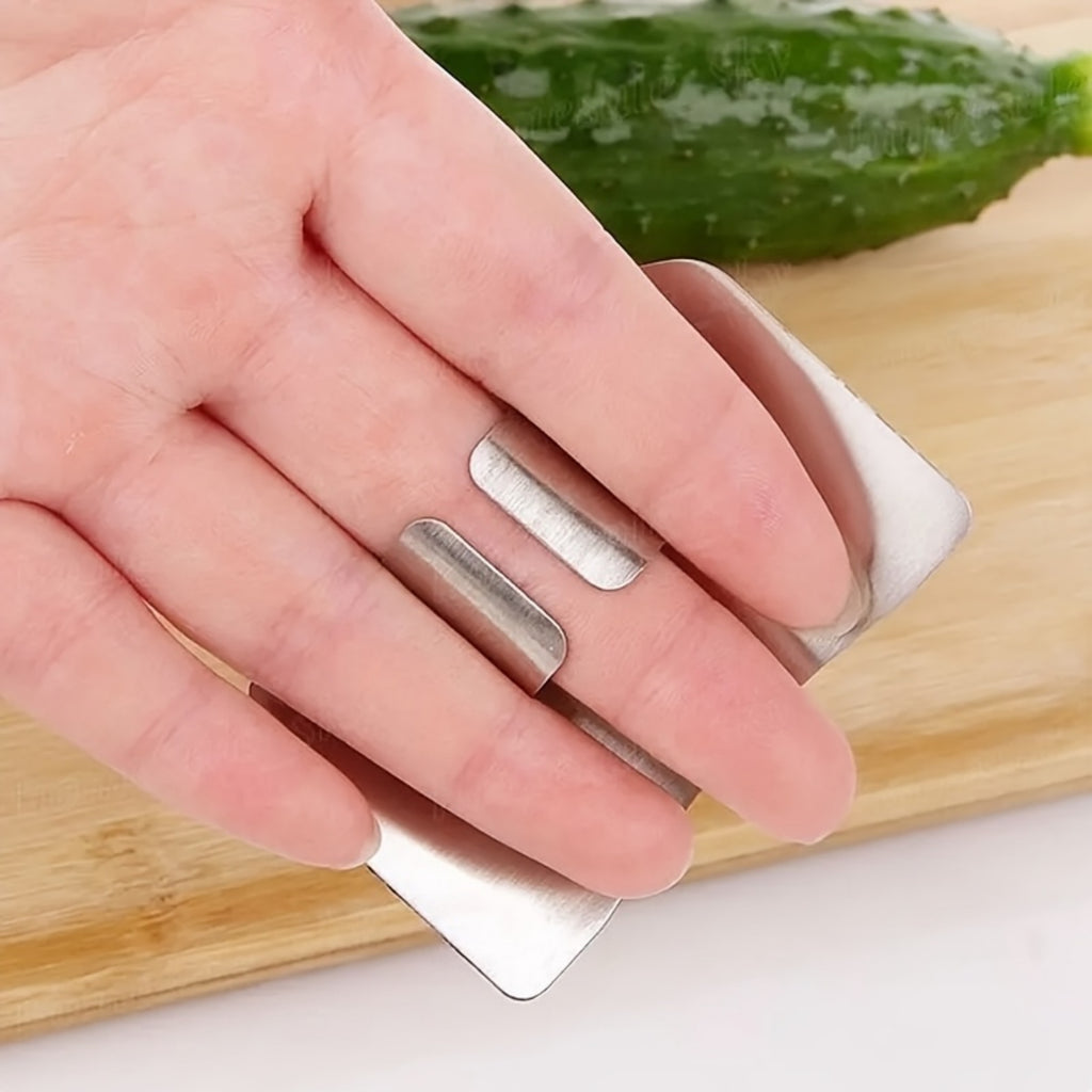 1pc Heavy-Duty Metal Finger Protector, Wear-Resistant Cutting Safety Tool with Optimized Edge, Ergonomic Grip for Easy Operation, Practical Reusable Accessory for Cooking and Outdoor Activities