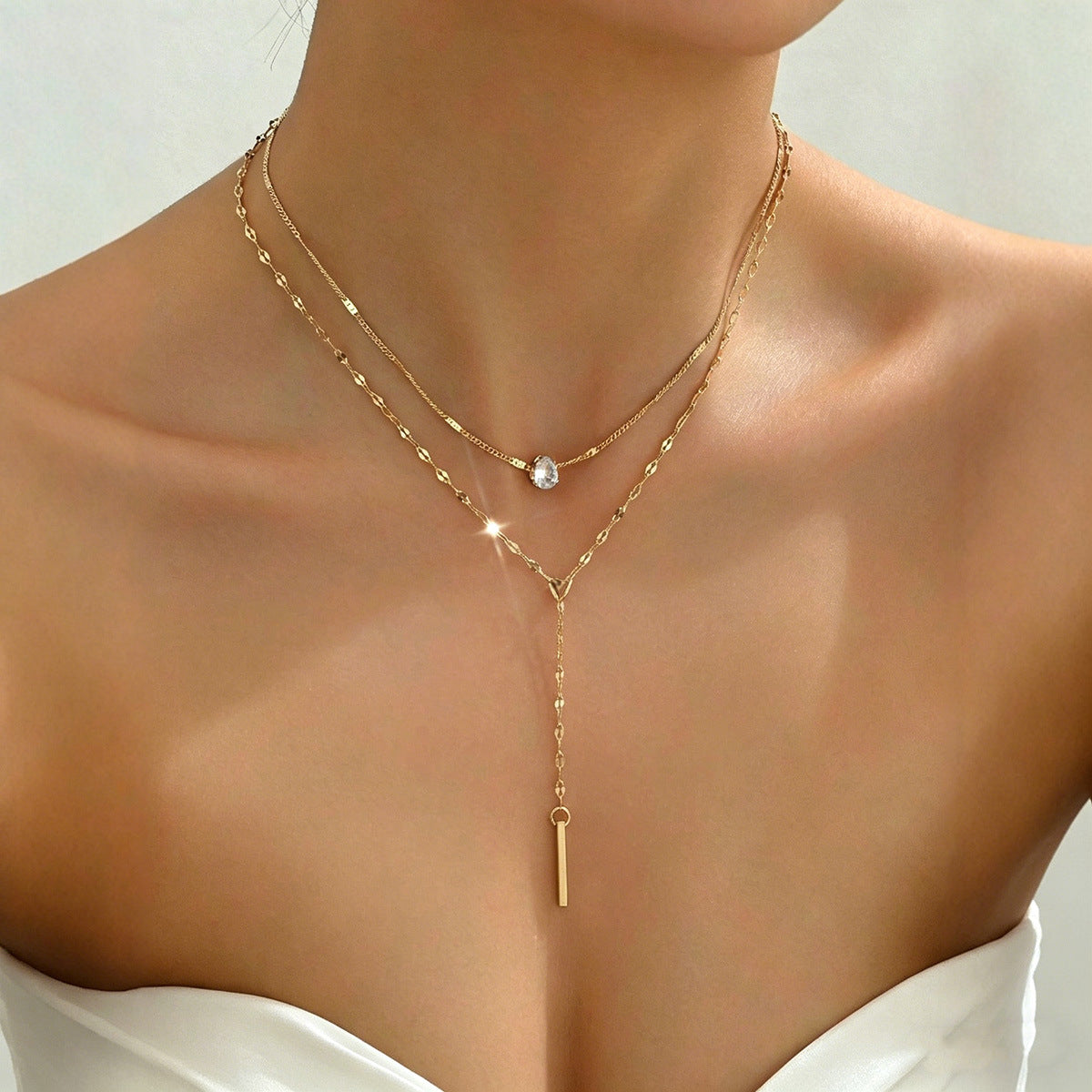 2-Piece Dainty Pendant Necklace Set for Women, Classic European American Trendy Layered Necklaces, Elegant Stackable Pendant Jewelry for Daily Casual & Formal Occasions