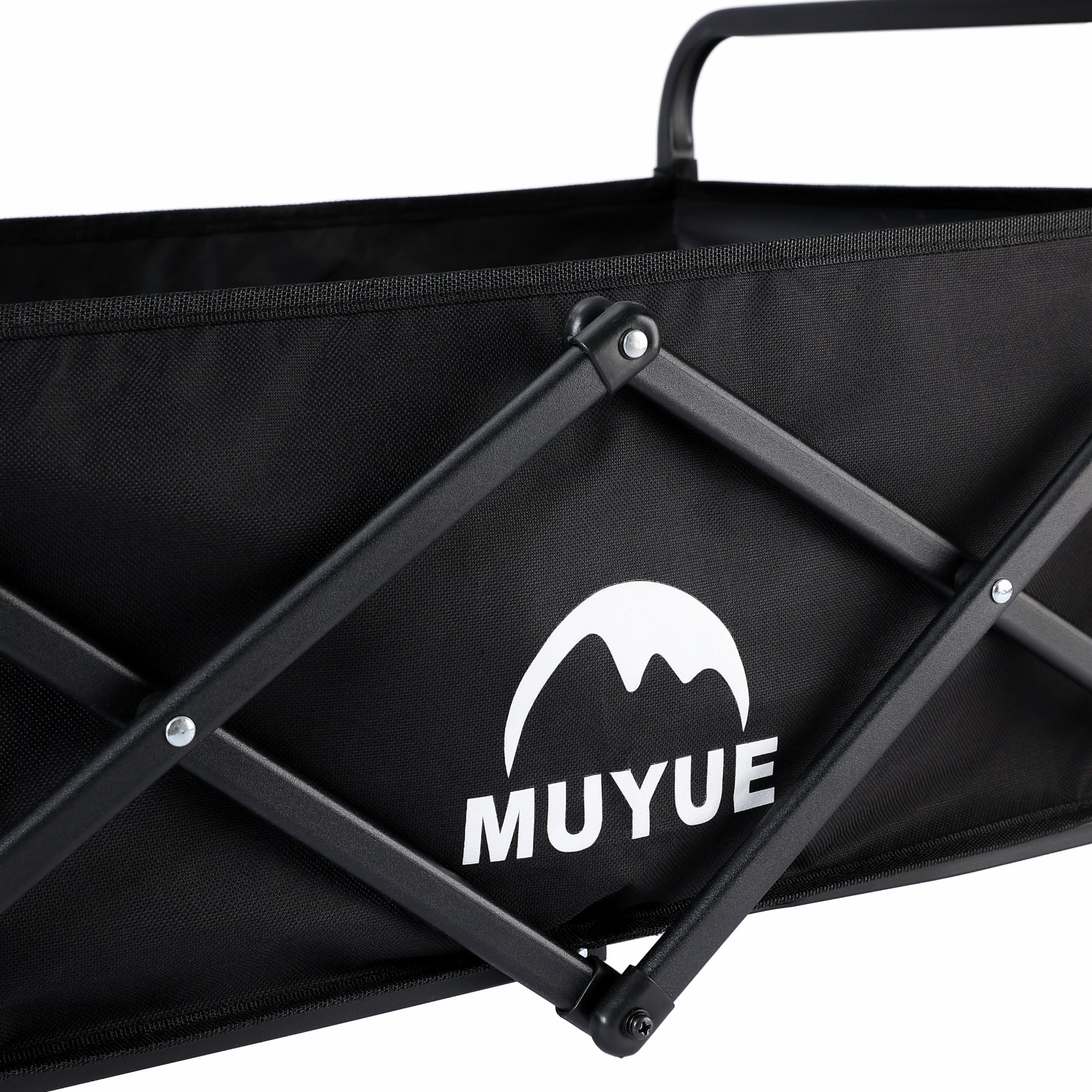 Heavy Duty Foldable Black Garden Utility Wagon Cart Holds Up to 680 LBS, Multi-Purpose Outdoor Trolley with All-Terrain Wheels & Side Storage Pockets, Ideal for Yard Work, Plant Hauling and Garden Supplies Transport