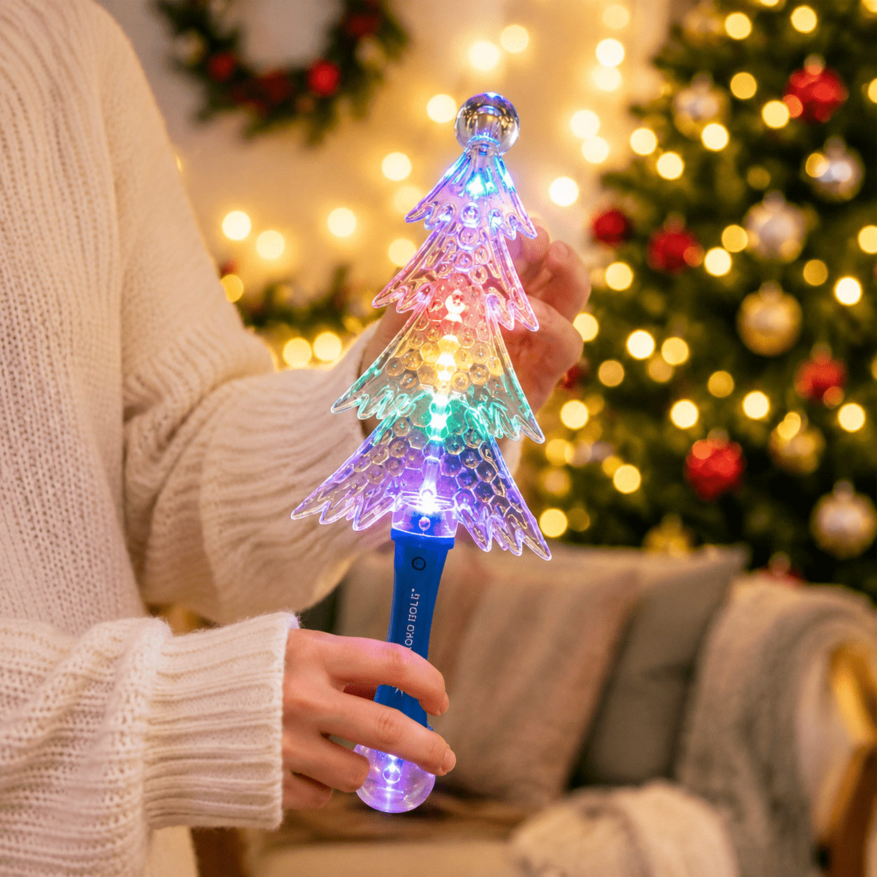 5-Light Christmas Tree Glow Stick, Festive Holiday Light Wand, Christmas Party Favor, Seasonal Gift Decoration