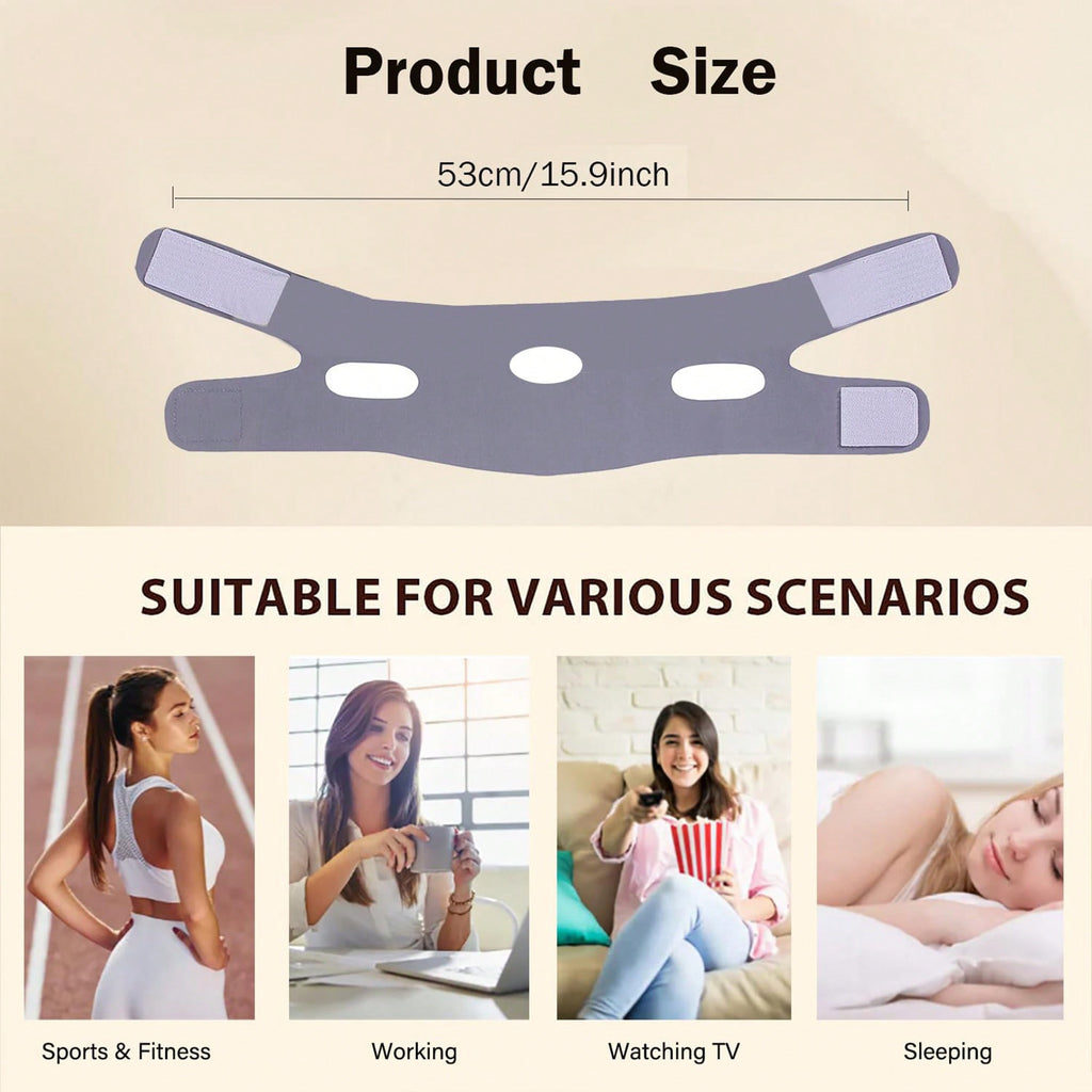 1Pc Women V-Shape Facial Lifting Bandage, Firming Face Slimming Strap to Reduce Nasolabial Folds, Suitable for Running, Jump Rope, Daily Wear and Night Sleeping