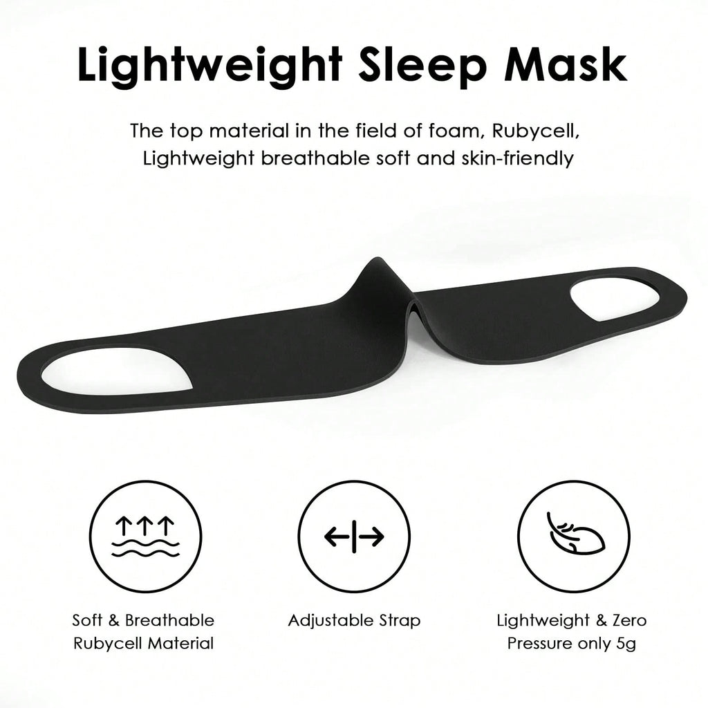 Lightweight Breathable 3D Contoured Eye Mask, Ergonomic Sleep Blindfold Effectively Blocks Light & Relieves Eye Pressure, Portable Sleep Helper for Travel, Home, Hotel & Yoga