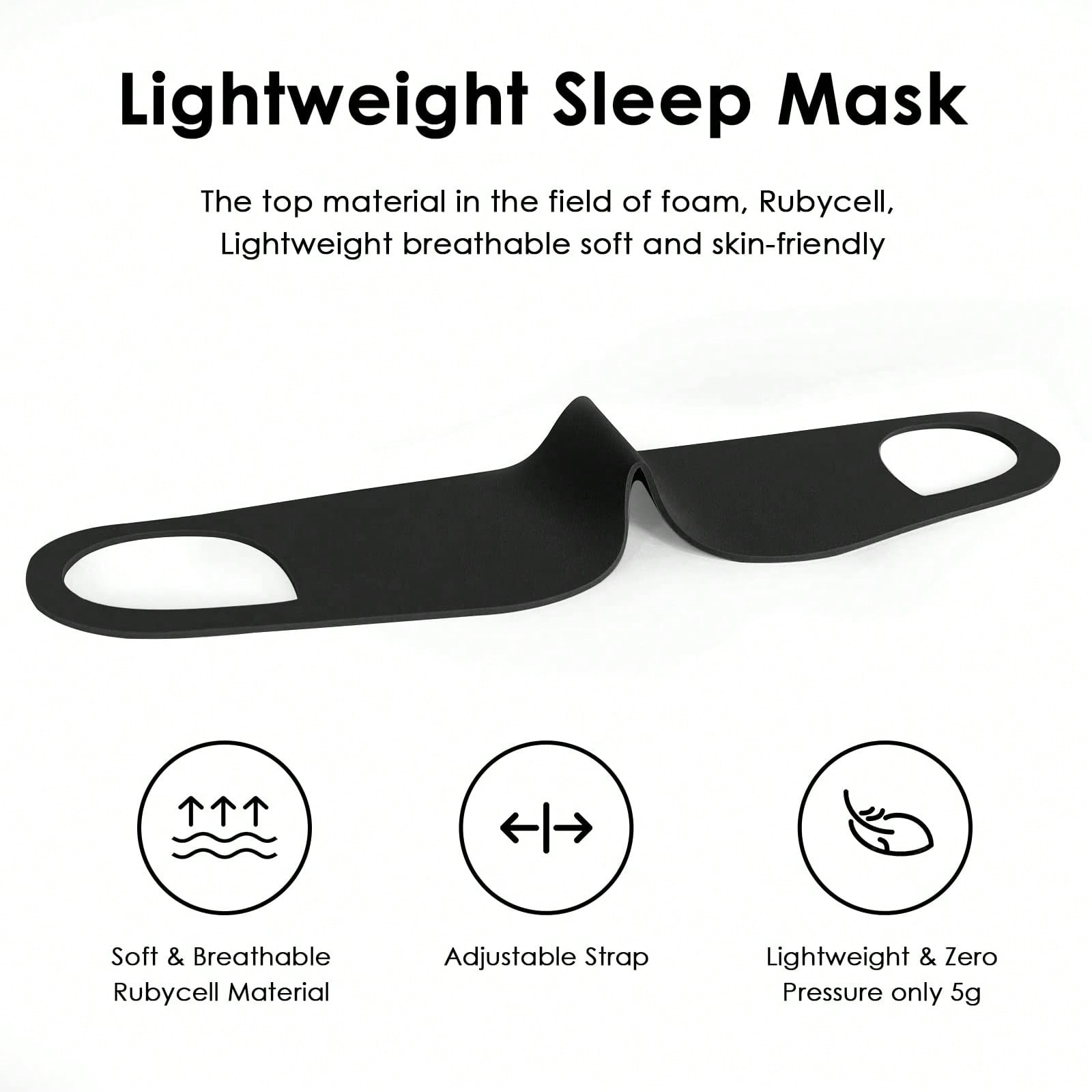 Lightweight Breathable 3D Contoured Eye Mask, Ergonomic Sleep Blindfold Effectively Blocks Light & Relieves Eye Pressure, Portable Sleep Helper for Travel, Home, Hotel & Yoga