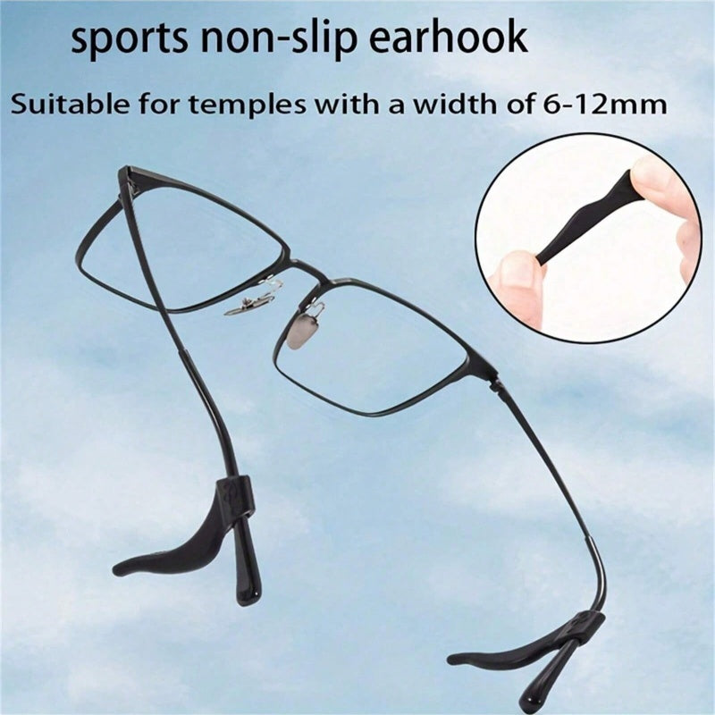 Silicone Anti Slip Glasses Ear Hooks, Sports Anti Drop Eyeglass Temple Grips, Soft Non-Slip Temple Sleeves Prevent Slipping for Outdoor Sports