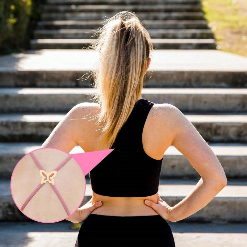 Underwear women's non slip buckle invisible anti light butterfly cross shoulder strap buckle plastic accessories beautiful back bra transparent button