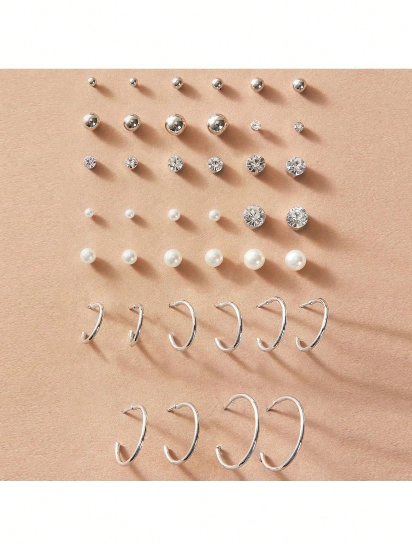 20 Pairs Gold Tone Stud And Hoop Earrings Set For Women, Assorted Sizes And Styles Including Ball Studs, Cubic Zirconia Earrings, Faux Pearl Studs, And Classic Hoop Earrings, Versatile Jewelry Collection For Everyday Wear, Parties, Weddings, And Special O