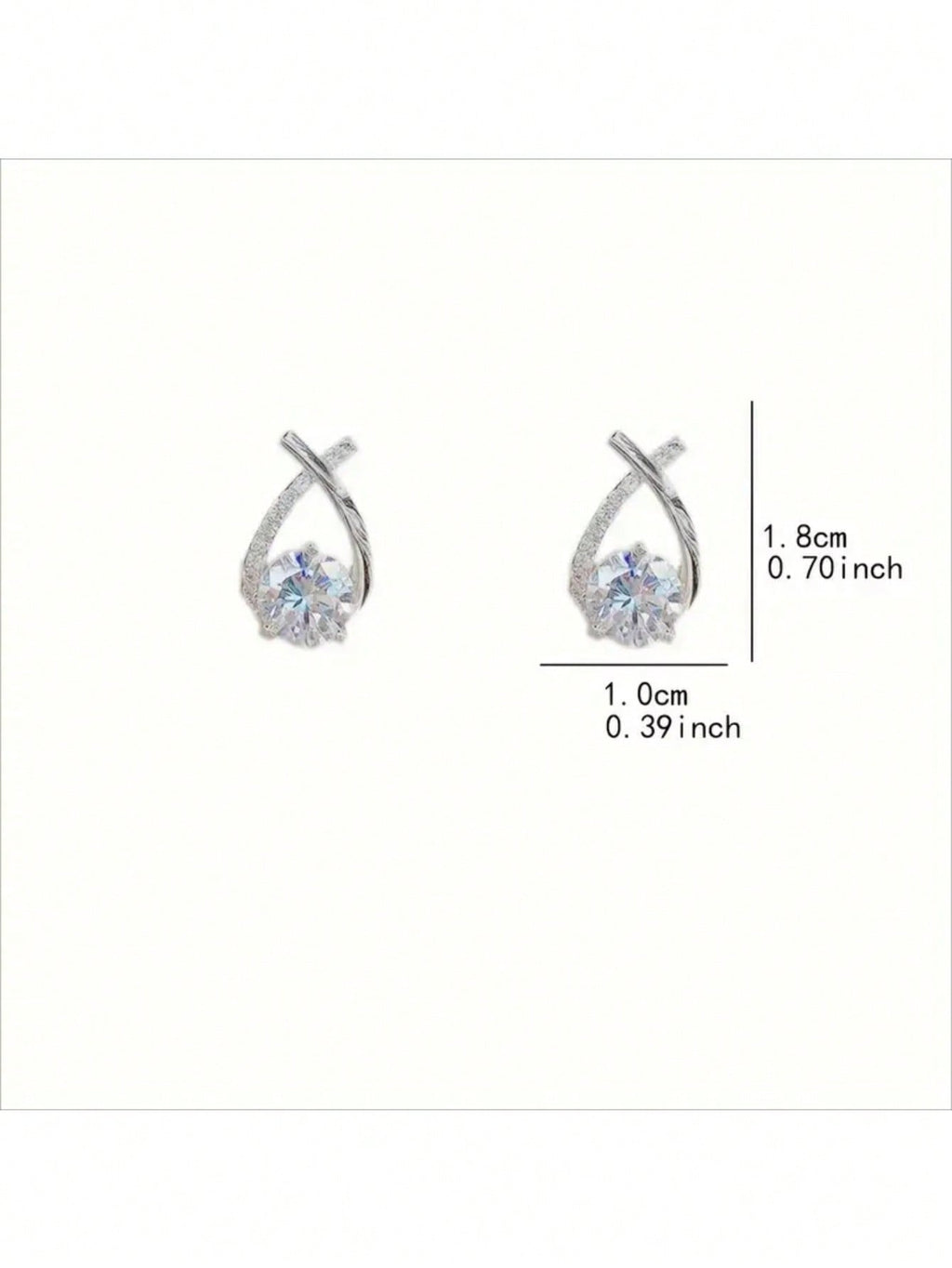 1pairs Elegant Gold Tone Teardrop Stud Earrings With Sparkling Cubic Zirconia, Delicate Criss-Cross Design, Perfect For Adding A Touch Of Glamour To Everyday Wear, Parties, Weddings, And Special Occasions, Lightweight And Comfortable, Hypoallergenic Jewel