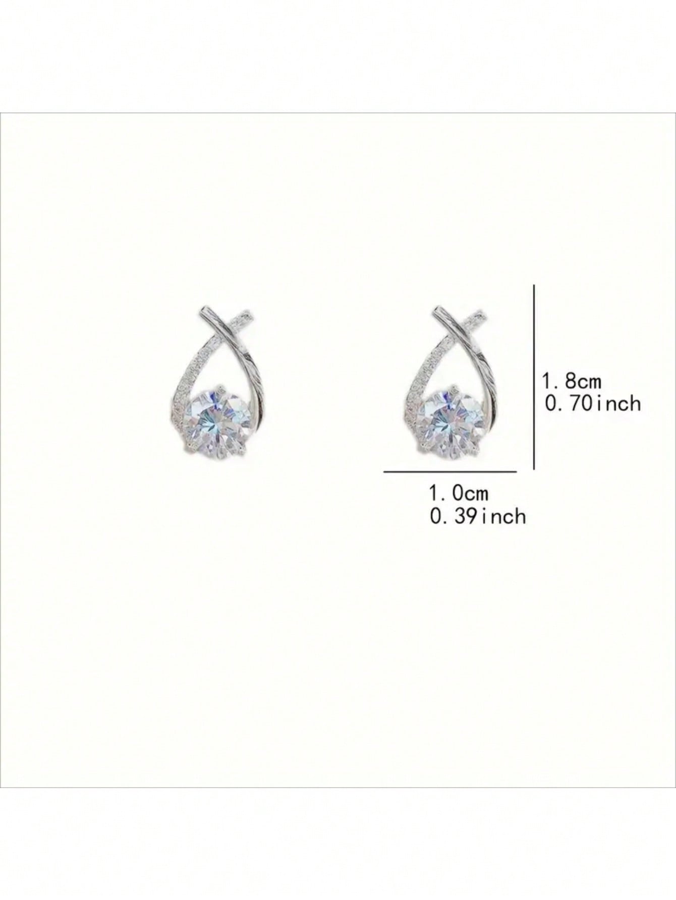 1pairs Elegant Gold Tone Teardrop Stud Earrings With Sparkling Cubic Zirconia, Delicate Criss-Cross Design, Perfect For Adding A Touch Of Glamour To Everyday Wear, Parties, Weddings, And Special Occasions, Lightweight And Comfortable, Hypoallergenic Jewel
