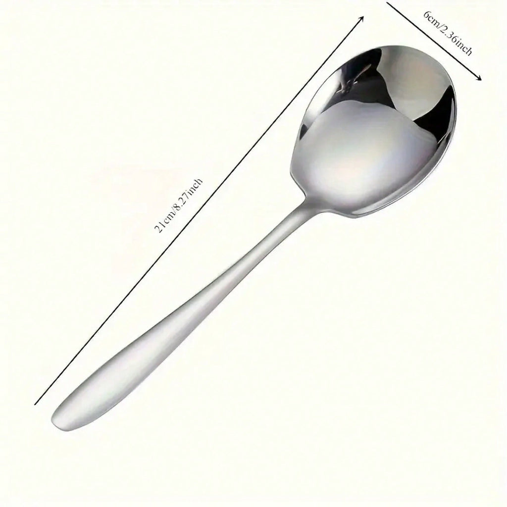 Thickened Stainless Steel Long Handle Serving Spoon Multipurpose For Soup Pasta Salad Buffet Dining
