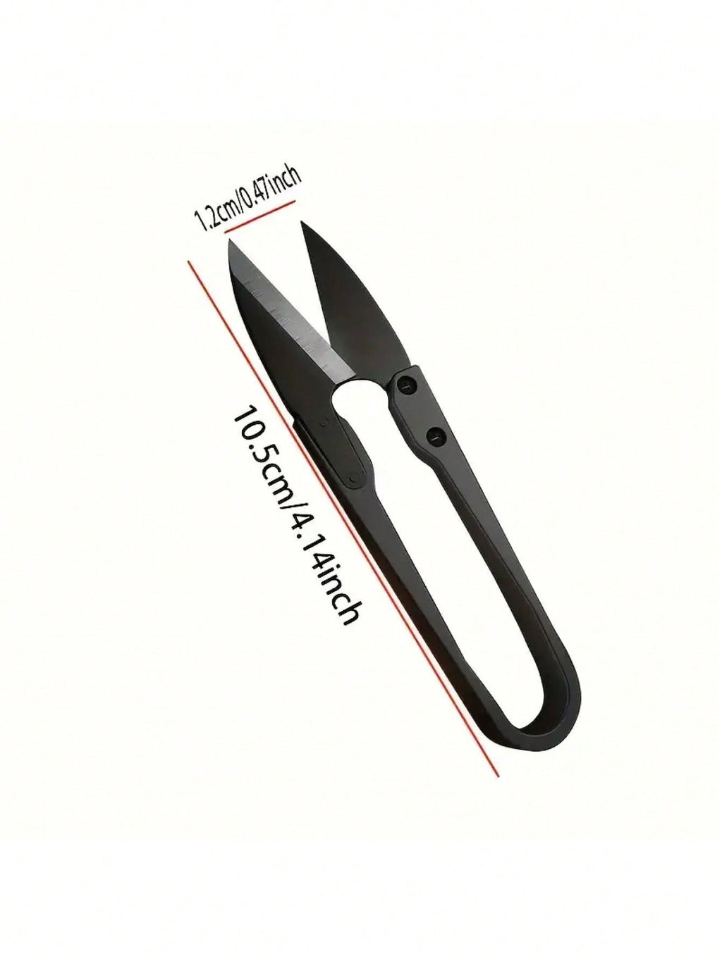 1pc High-Quality Black Carbon Steel Small Scissors, U-Shaped Spring Yarn Cutters, Thread Cutters For Sewing, Household Needle And Thread Tools, Mini Garden Pruners For Bud And Leaf Trimming, Perfect For DIY, Crafting, And Plant Care