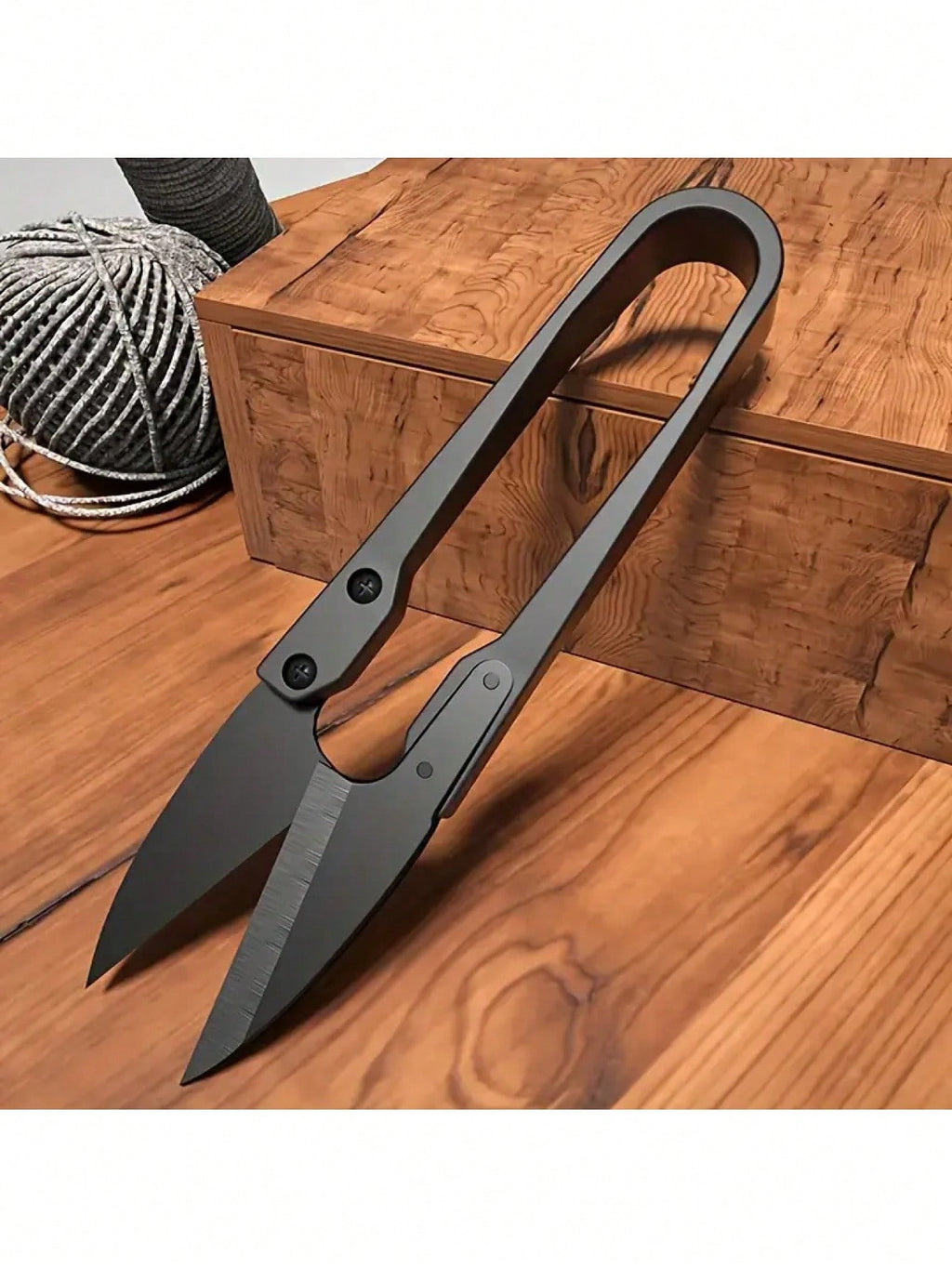 1pc High-Quality Black Carbon Steel Small Scissors, U-Shaped Spring Yarn Cutters, Thread Cutters For Sewing, Household Needle And Thread Tools, Mini Garden Pruners For Bud And Leaf Trimming, Perfect For DIY, Crafting, And Plant Care