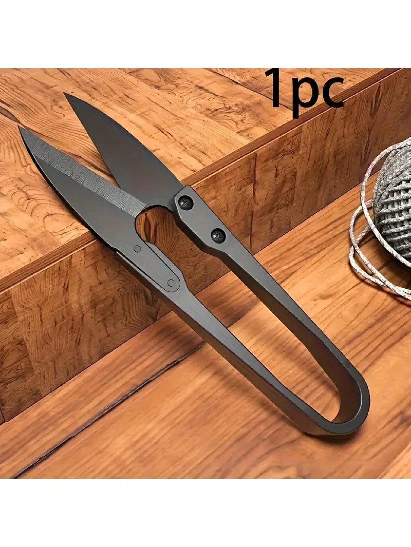 1pc High-Quality Black Carbon Steel Small Scissors, U-Shaped Spring Yarn Cutters, Thread Cutters For Sewing, Household Needle And Thread Tools, Mini Garden Pruners For Bud And Leaf Trimming, Perfect For DIY, Crafting, And Plant Care