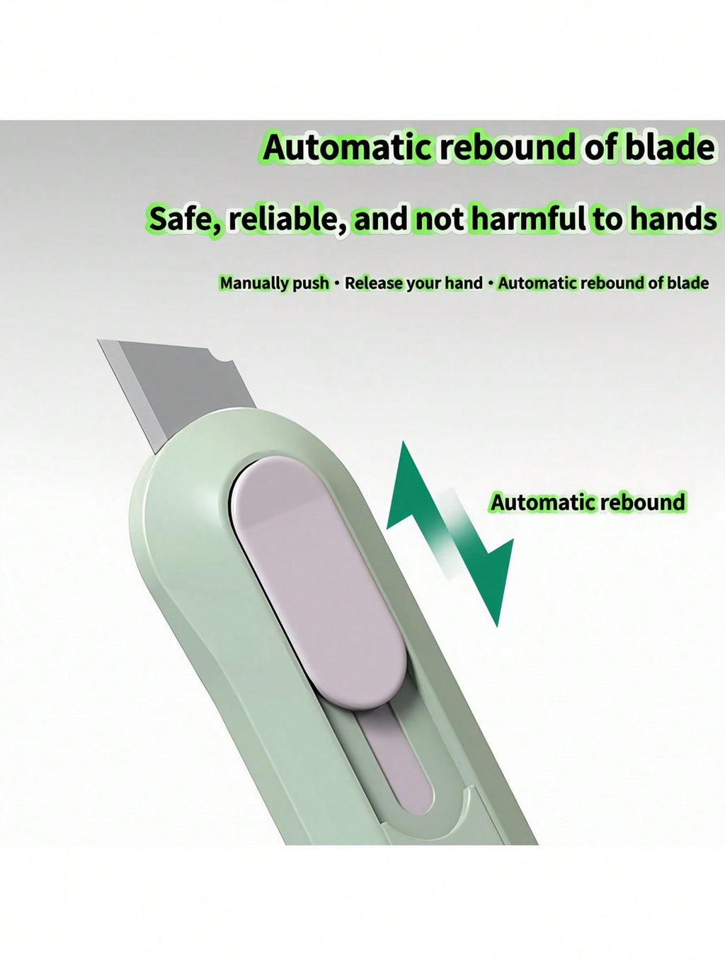 1pc e Mini Art Knife With SK5 Blade: Offers Precision Cutting For Crafting, Scrapbooking, DIY Projects, And Delicate Paper Cutting, Features Automatic Rebound For Safety And Front-End Self-Locking For Stability, Compact And Lightweight For Easy Ca