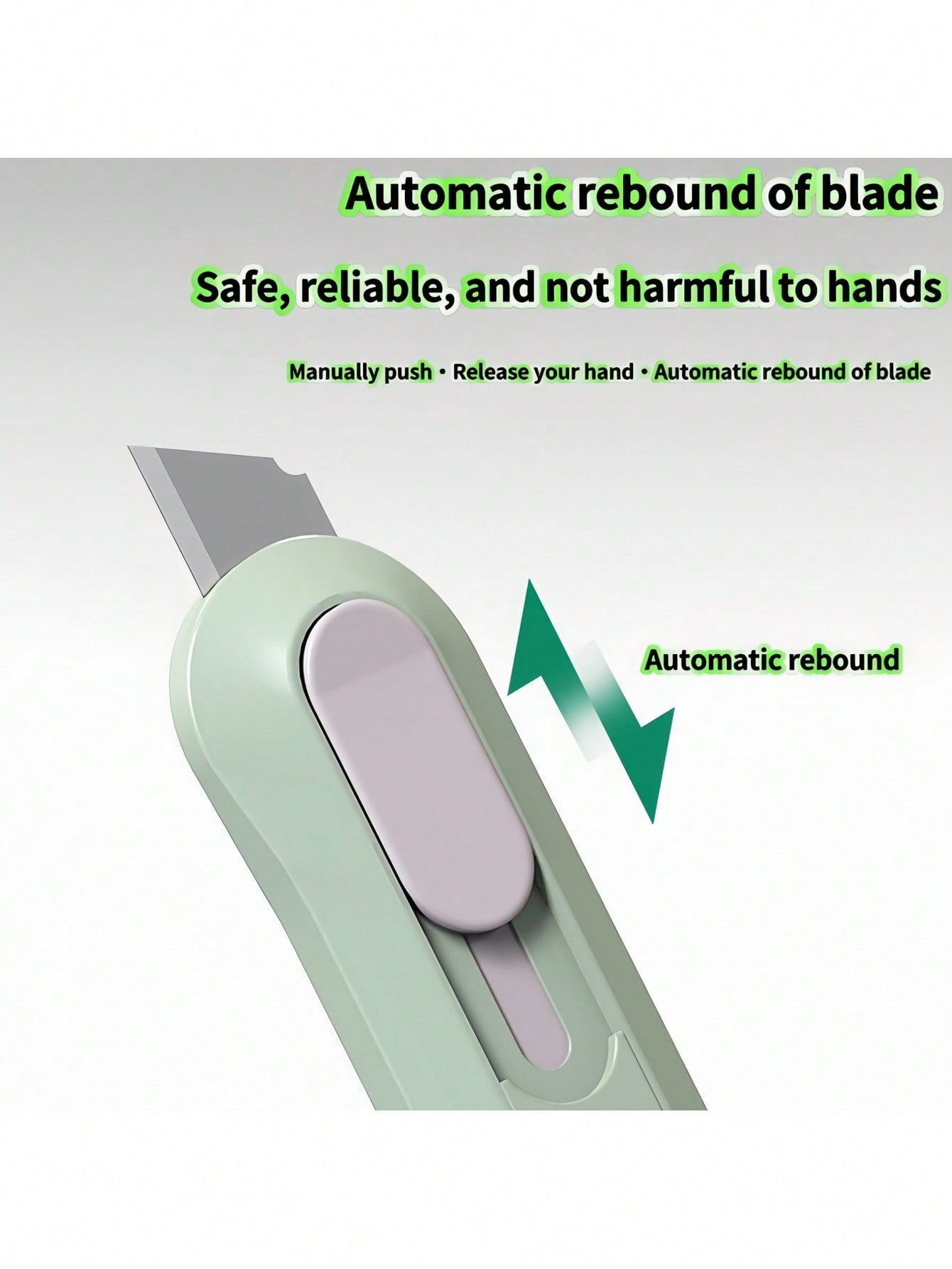 1pc e Mini Art Knife With SK5 Blade: Offers Precision Cutting For Crafting, Scrapbooking, DIY Projects, And Delicate Paper Cutting, Features Automatic Rebound For Safety And Front-End Self-Locking For Stability, Compact And Lightweight For Easy Ca