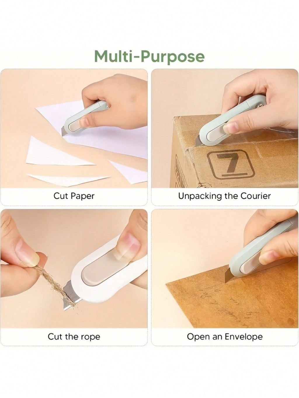 1pc e Mini Art Knife With SK5 Blade: Offers Precision Cutting For Crafting, Scrapbooking, DIY Projects, And Delicate Paper Cutting, Features Automatic Rebound For Safety And Front-End Self-Locking For Stability, Compact And Lightweight For Easy Ca