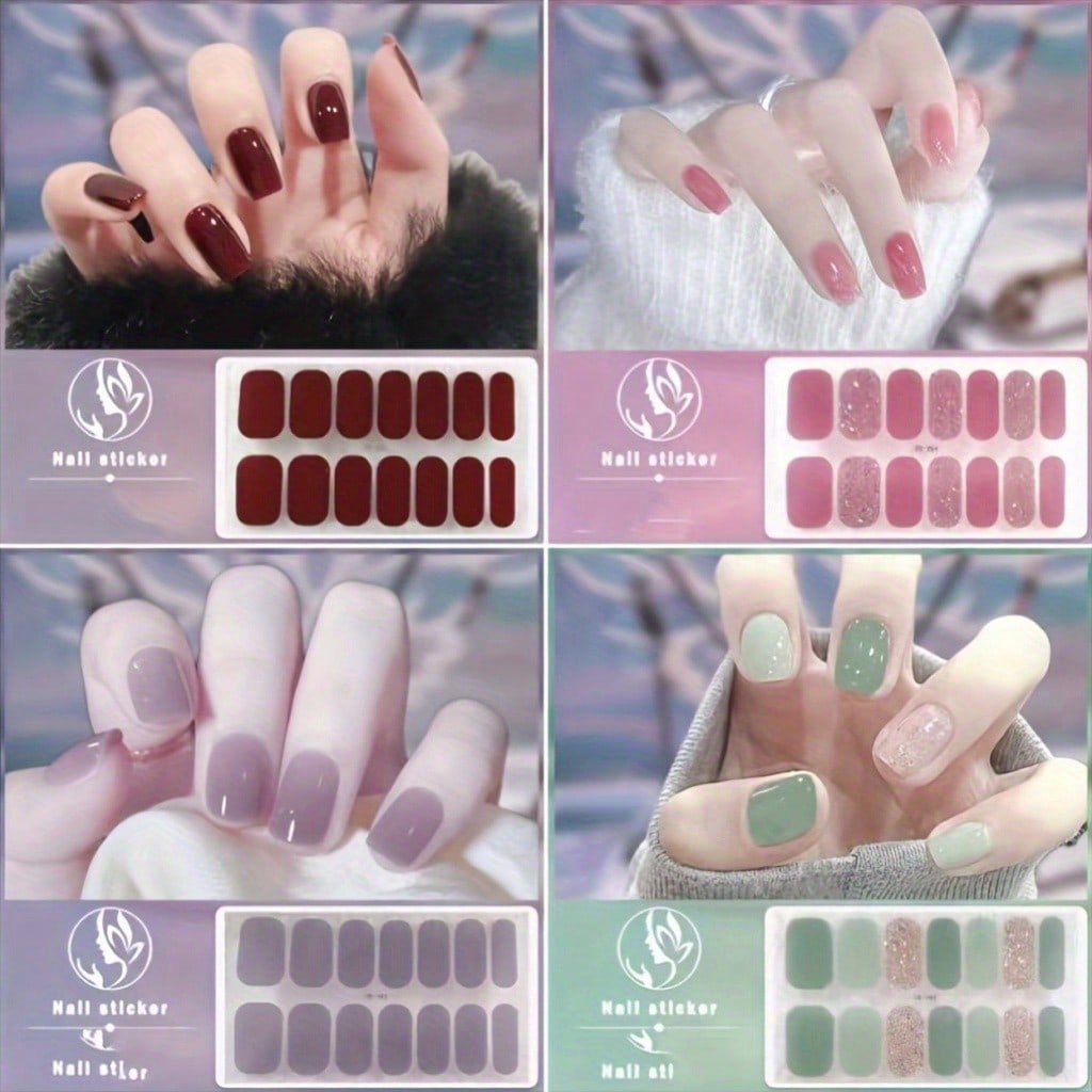 Sophisticated Dark Gradient French Tip Nail Stickers – Self-Adhesive Full Cover Nail Decals For Ombre Effect – Quick Application, Chip-Resistant, Durable Wear – Perfect For Busy Individuals, DIY Manicures, Nail Art Lovers, And Adding Glam To Any Outfit Fo