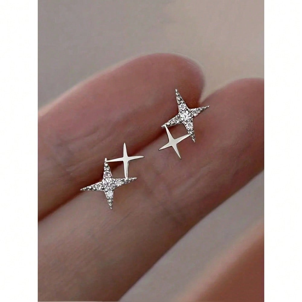 Dainty Gold Star Stud Earrings For Women – Sparkling & Elegant With Pave Cubic Zirconia For Everyday Glamour – Hypoallergenic & Exceptionally Comfortable For Sensitive Ears – Perfect For Teens, Girls, Birthday Celebrations, Graduation Gifts, Adding Shine
