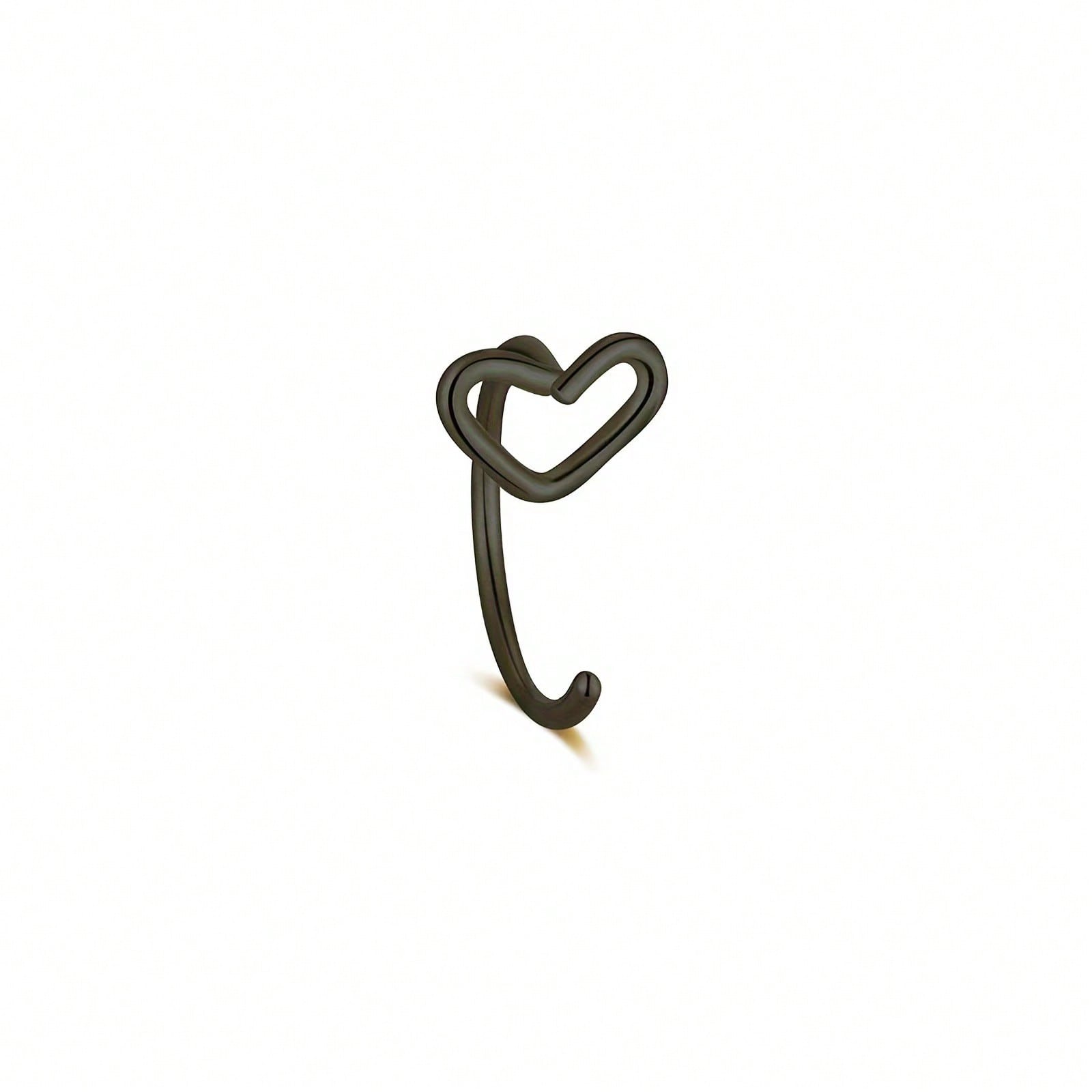 Dainty Heart Shaped Nose Ring Studs – Elegant Open Hoop Nose Piercing Jewelry In Gold, Silver, & Black Tones – Hypoallergenic & Super Comfortable For Everyday Wear, Parties, Festive Events, Weddings, And Body Piercing Enthusiasts – A Fashionable & Versati