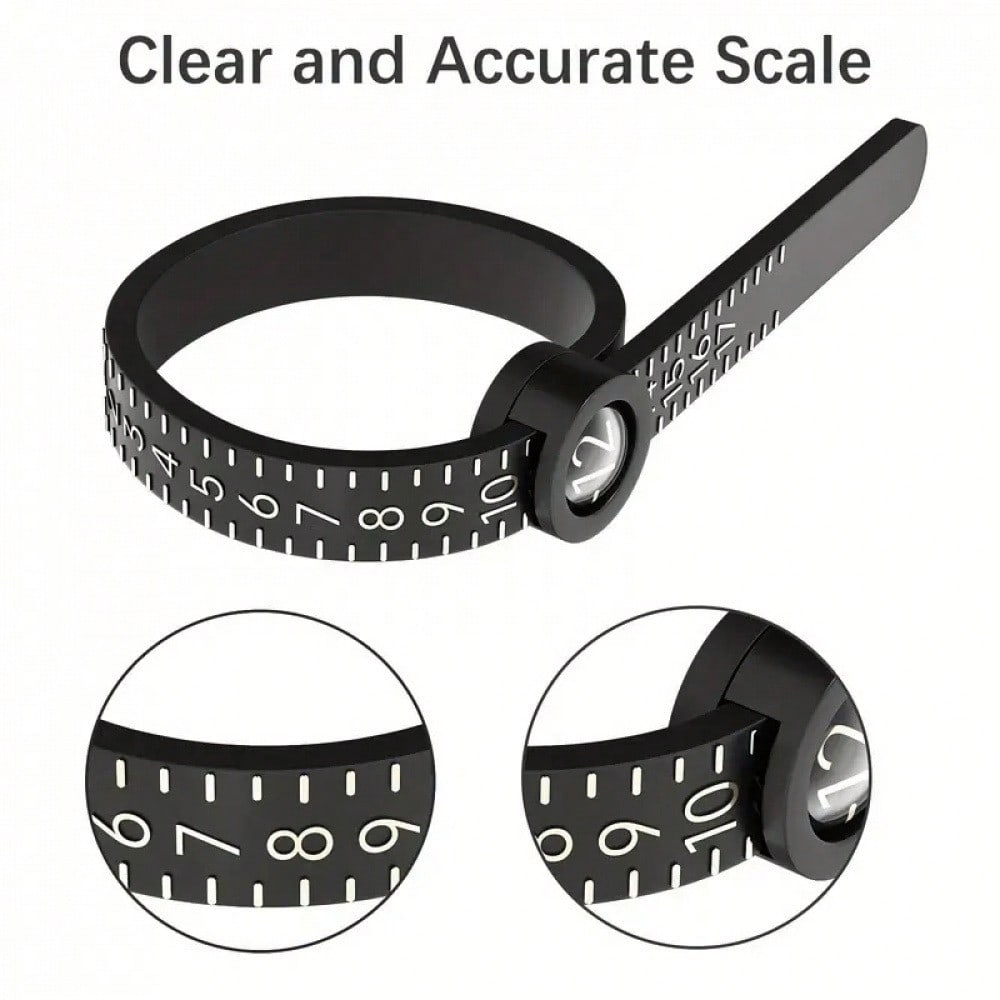 Adjustable Ring Sizer Measuring Tool For Accurate Finger Size – Reusable Pink Band For Men & Women, Ensuring A Perfect Fit Every Time – Essential For Confident Online Jewelry Shopping, Engagement Rings, Wedding Bands & Thoughtful Gift Giving – Easy-To-Use