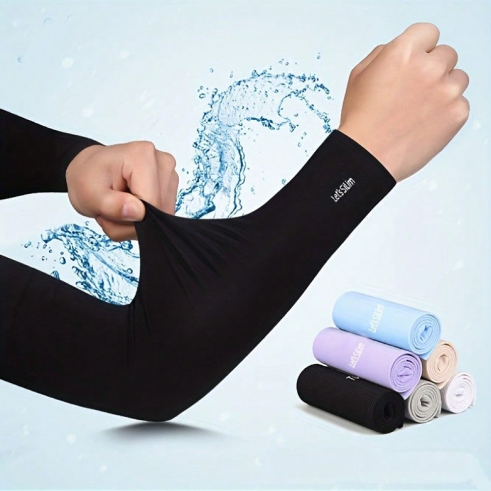 Cooling Seamless Arm Sleeves For Ultimate Comfort – Ice Silk Breathable Sun Protection For Outdoor Sports, Driving, Cycling, Golfing, Fishing & Daily Wear – Quick-Drying & Lightweight Hand Socks For Men & Women's Summer Activities – Ideal For Hiking, Runn