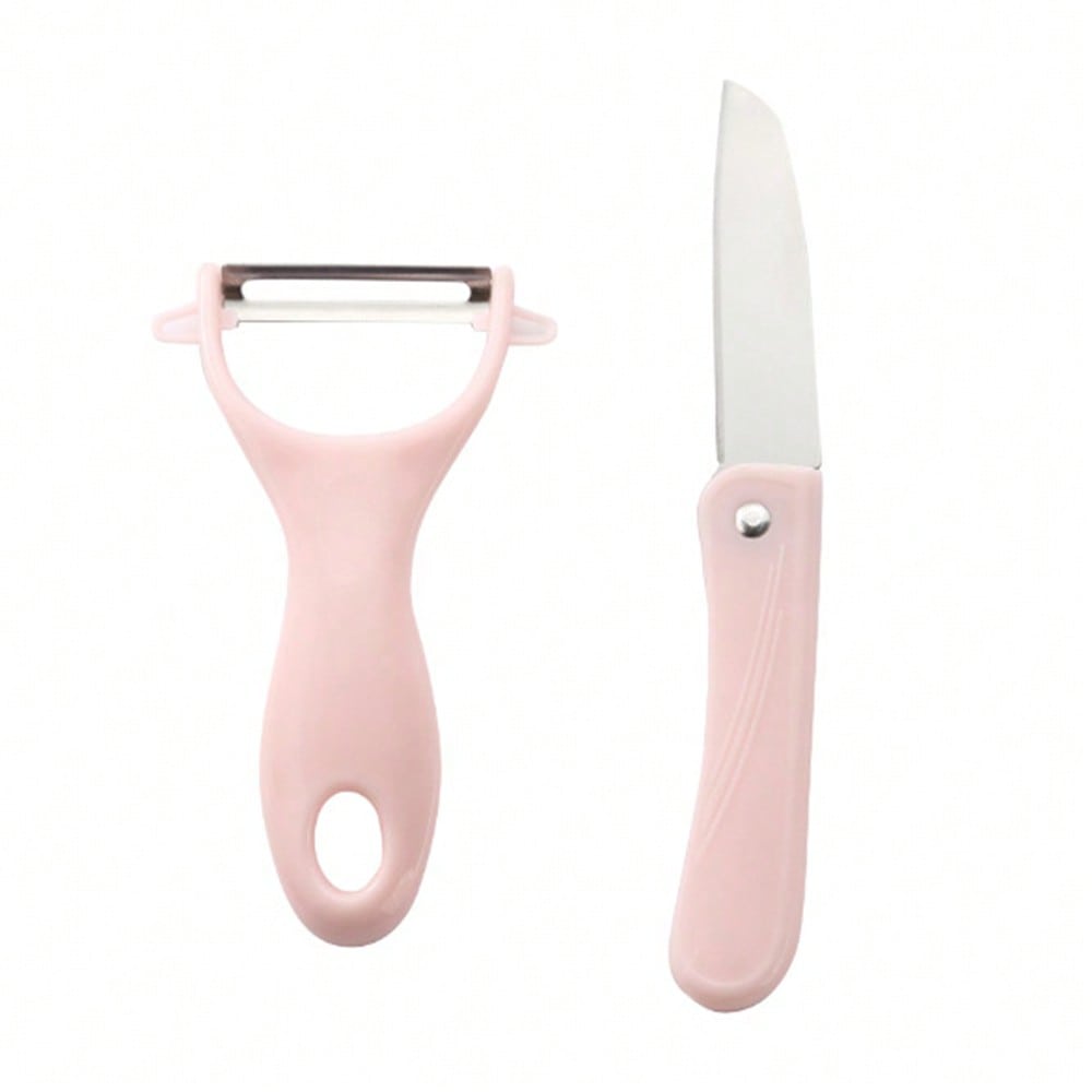 2pc Stainless Steel Double-Sided Vegetable Peeler & Fruit Paring Knife Set – Efficient And Versatile Kitchen Tools For Peeling Potatoes, Carrots, Fruits & More – Ergonomic Handle For Comfortable Grip – Durable & Easy To Clean – Perfect For Home Cooking, M
