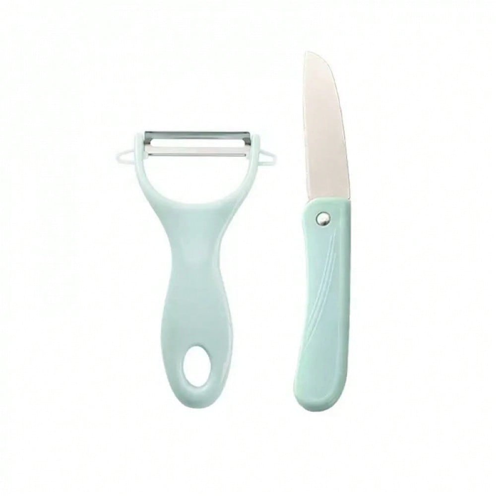 2pc Stainless Steel Double-Sided Vegetable Peeler & Fruit Paring Knife Set – Efficient And Versatile Kitchen Tools For Peeling Potatoes, Carrots, Fruits & More – Ergonomic Handle For Comfortable Grip – Durable & Easy To Clean – Perfect For Home Cooking, M