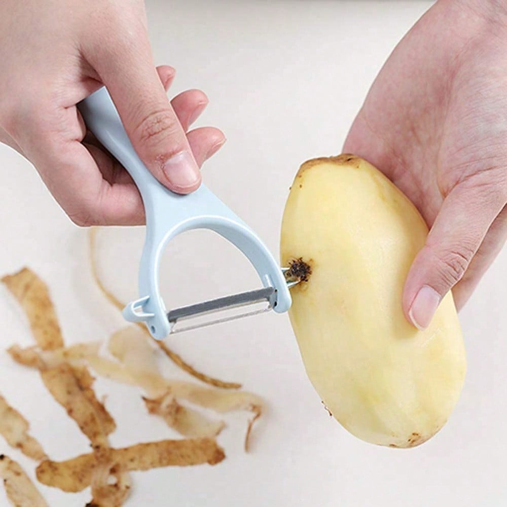 2pc Stainless Steel Double-Sided Vegetable Peeler & Fruit Paring Knife Set – Efficient And Versatile Kitchen Tools For Peeling Potatoes, Carrots, Fruits & More – Ergonomic Handle For Comfortable Grip – Durable & Easy To Clean – Perfect For Home Cooking, M