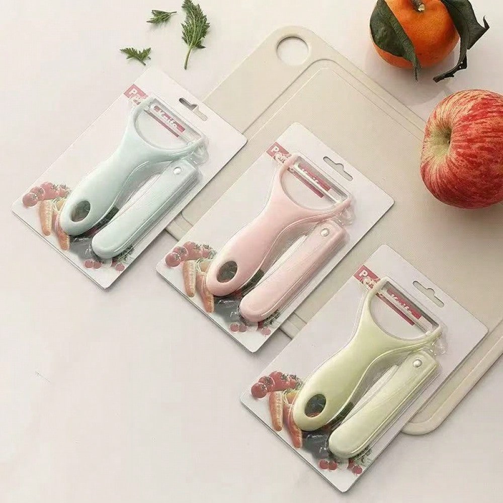 2pc Stainless Steel Double-Sided Vegetable Peeler & Fruit Paring Knife Set – Efficient And Versatile Kitchen Tools For Peeling Potatoes, Carrots, Fruits & More – Ergonomic Handle For Comfortable Grip – Durable & Easy To Clean – Perfect For Home Cooking, M