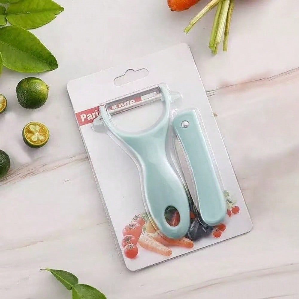 2pc Stainless Steel Double-Sided Vegetable Peeler & Fruit Paring Knife Set – Efficient And Versatile Kitchen Tools For Peeling Potatoes, Carrots, Fruits & More – Ergonomic Handle For Comfortable Grip – Durable & Easy To Clean – Perfect For Home Cooking, M