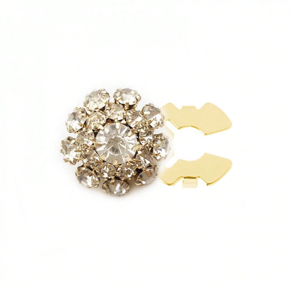 1PC No-Sew Reusable Rhinestone Button Cover For Ladies' Blouses – Chic Clip-On Crystal Button Prevents Shirt Gaps – Stylish Jewelry Accessory Adds Glamour To Office Wear, Formal Looks & Casual Outfits – Perfect For Daily Fashion & Special Occasions