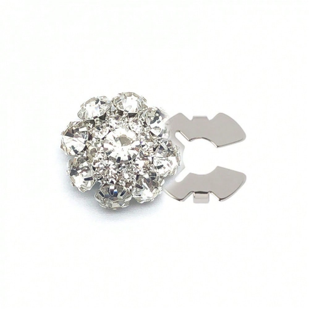 1PC No-Sew Reusable Rhinestone Button Cover For Ladies' Blouses – Chic Clip-On Crystal Button Prevents Shirt Gaps – Stylish Jewelry Accessory Adds Glamour To Office Wear, Formal Looks & Casual Outfits – Perfect For Daily Fashion & Special Occasions