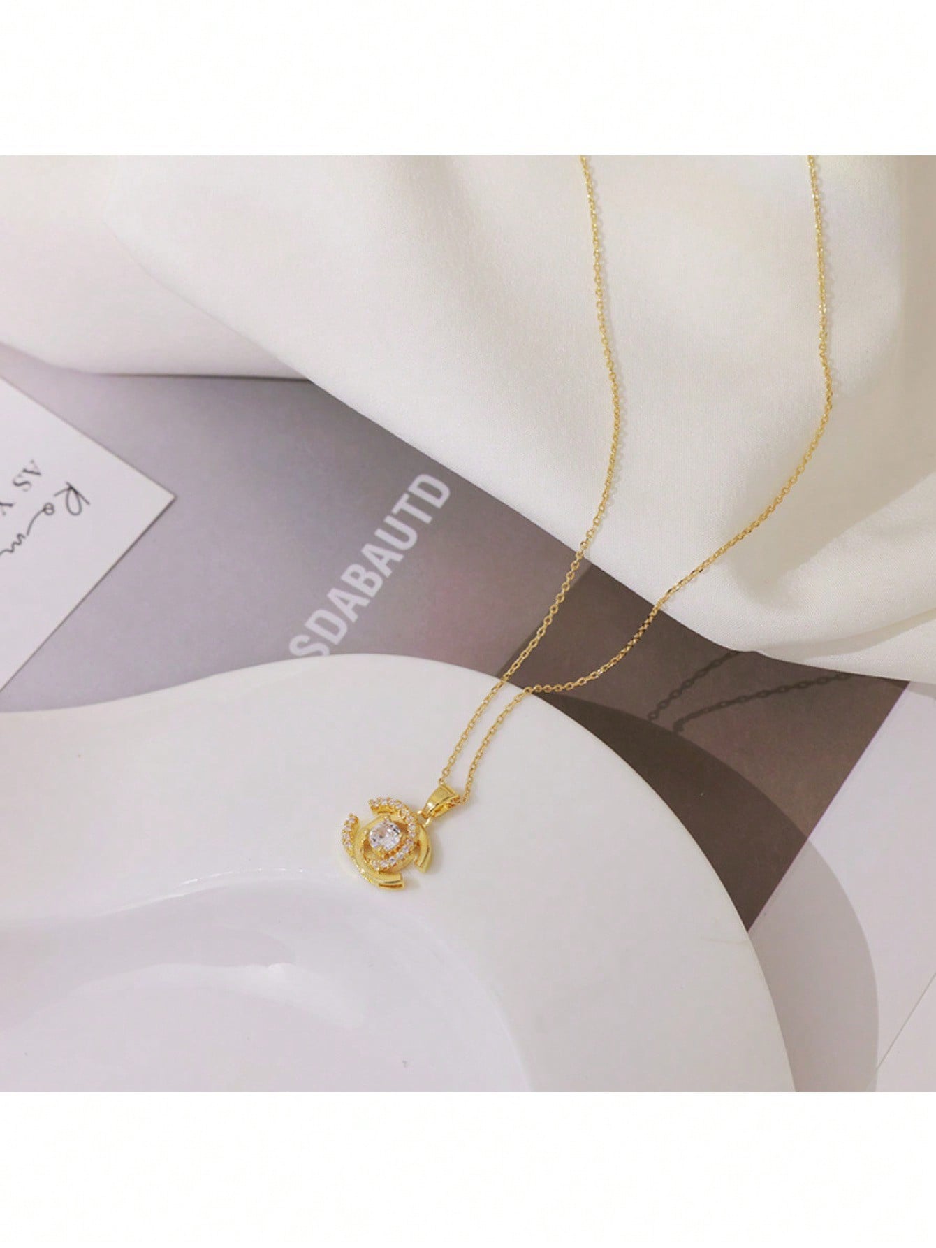 Elegant Gold Tone Interlocking C Pendant Necklace With Sparkling Cubic Zirconia – Luxury-Inspired Design Featuring Timeless Interlocking "C" Shape Adorned With Dazzling Stones, High-Quality Gold Finish, Hypoallergenic And Comfortable For Everyday Wear, Pe