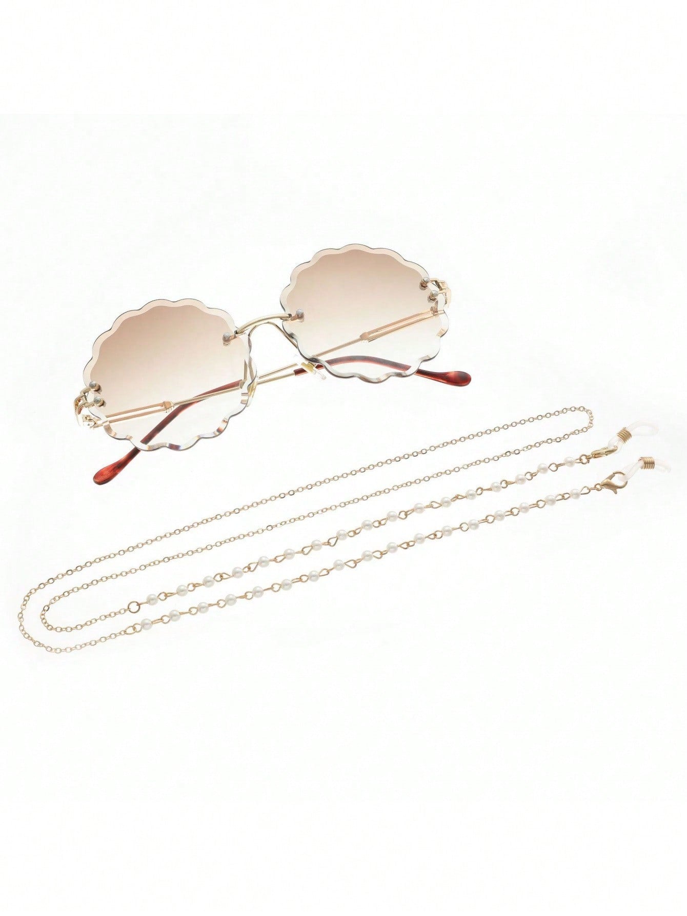 Elegant Faux Pearl And Gold Tone Eyeglass Chain – Stylish Beaded Sunglasses Strap Holder With Creamy White Imitation Pearls And Shiny Gold-Tone Chain, Secure Lobster Claw Clasps With Clear Rubber Ends For Eyeglasses, Sunglasses, Reading Glasses, And Face
