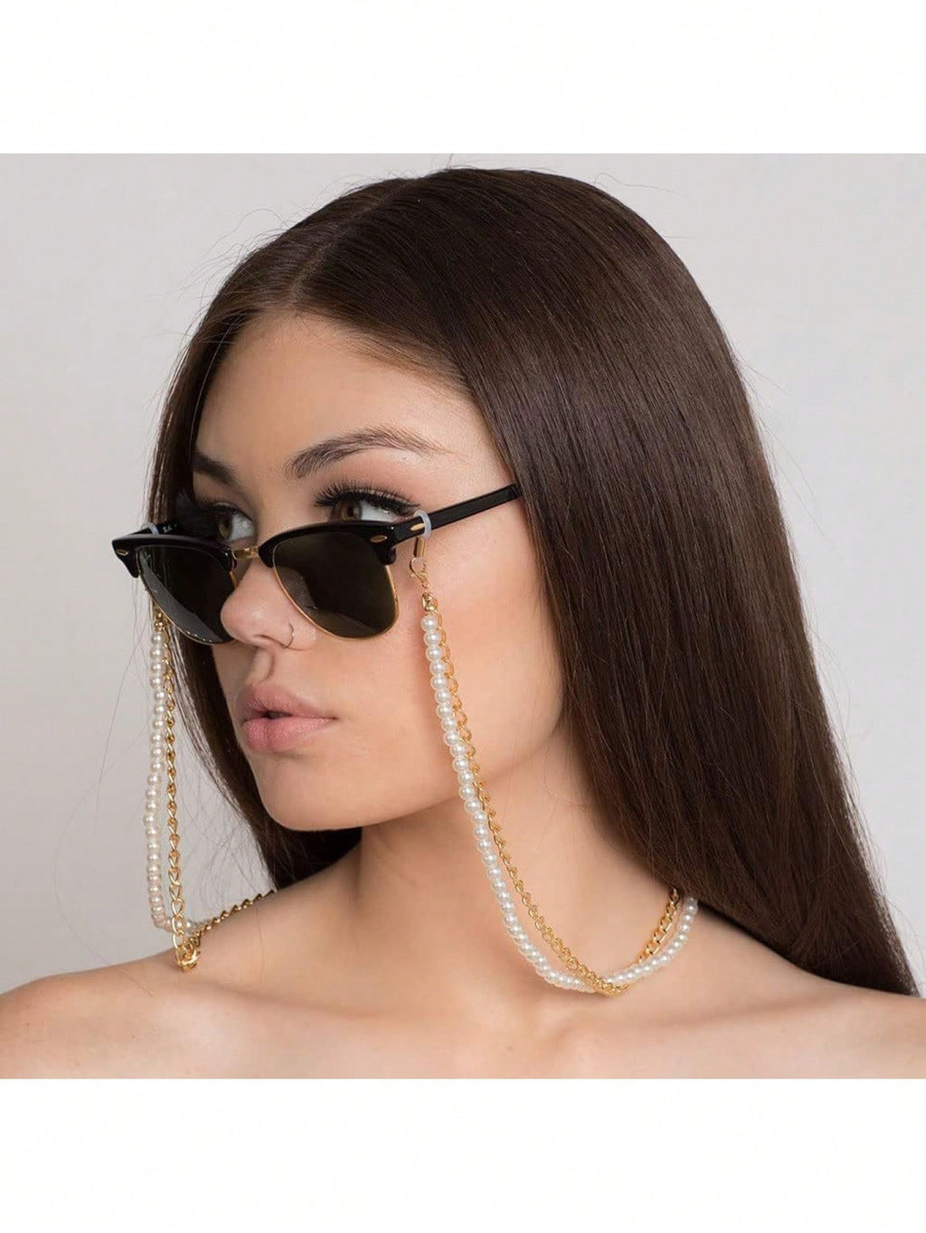 Elegant Faux Pearl And Gold Tone Eyeglass Chain – Stylish Beaded Sunglasses Strap Holder With Creamy White Imitation Pearls And Shiny Gold-Tone Chain, Secure Lobster Claw Clasps With Clear Rubber Ends For Eyeglasses, Sunglasses, Reading Glasses, And Face