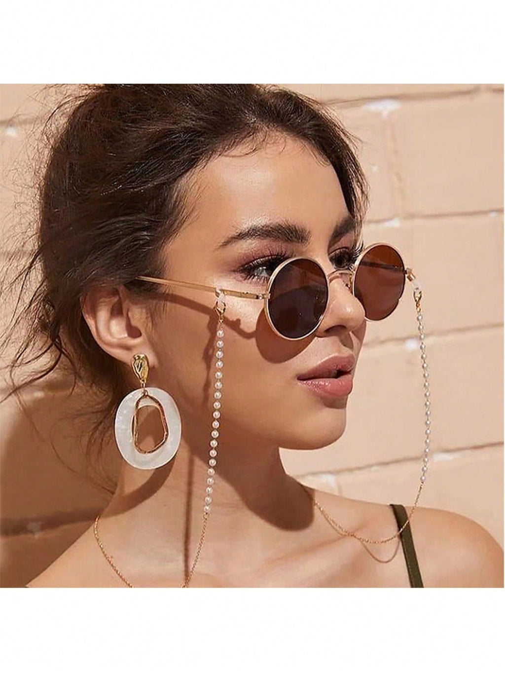 Elegant Faux Pearl And Gold Tone Eyeglass Chain – Stylish Beaded Sunglasses Strap Holder With Creamy White Imitation Pearls And Shiny Gold-Tone Chain, Secure Lobster Claw Clasps With Clear Rubber Ends For Eyeglasses, Sunglasses, Reading Glasses, And Face