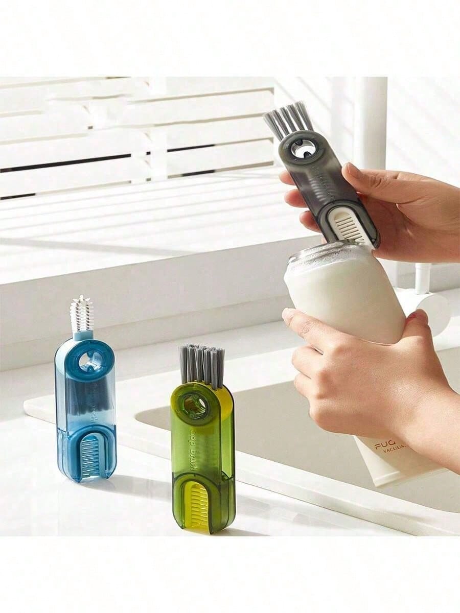 3-In-1 Multifunctional Cup Bottle Cleaning Brush – Mini Lid Cleaner With Grooves And Gaps For Easy Cleaning, Perfect For Kitchens And Bathrooms, Versatile Brush For Cleaning Bottles, Cups, Lids, And Other Household Items, Compact And Efficient Design For