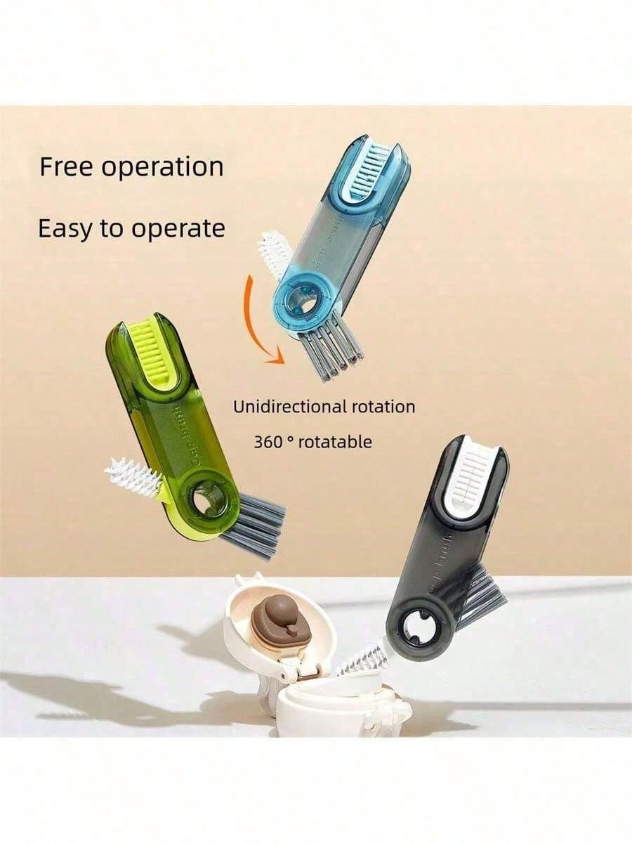 3-In-1 Multifunctional Cup Bottle Cleaning Brush – Mini Lid Cleaner With Grooves And Gaps For Easy Cleaning, Perfect For Kitchens And Bathrooms, Versatile Brush For Cleaning Bottles, Cups, Lids, And Other Household Items, Compact And Efficient Design For