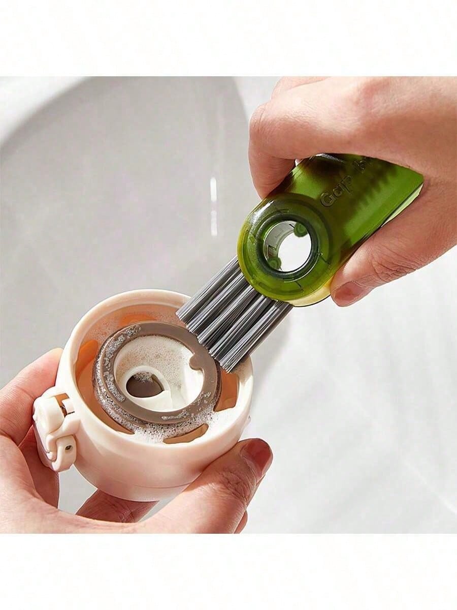 3-In-1 Multifunctional Cup Bottle Cleaning Brush – Mini Lid Cleaner With Grooves And Gaps For Easy Cleaning, Perfect For Kitchens And Bathrooms, Versatile Brush For Cleaning Bottles, Cups, Lids, And Other Household Items, Compact And Efficient Design For