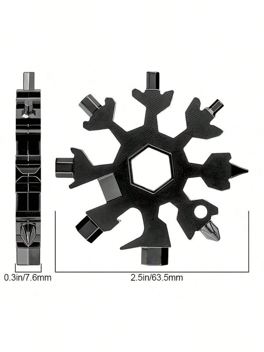 18-In-1 Snowflake Multifunctional Tool – Stainless Steel Wrench With Flat Head And Cross Screwdriver Set, Portable Keychain Multi-Tool For Daily Use, Compact Design For Easy Carry, Ideal For Men Who Love Practical And Versatile Tools, Perfect For Quick Fi