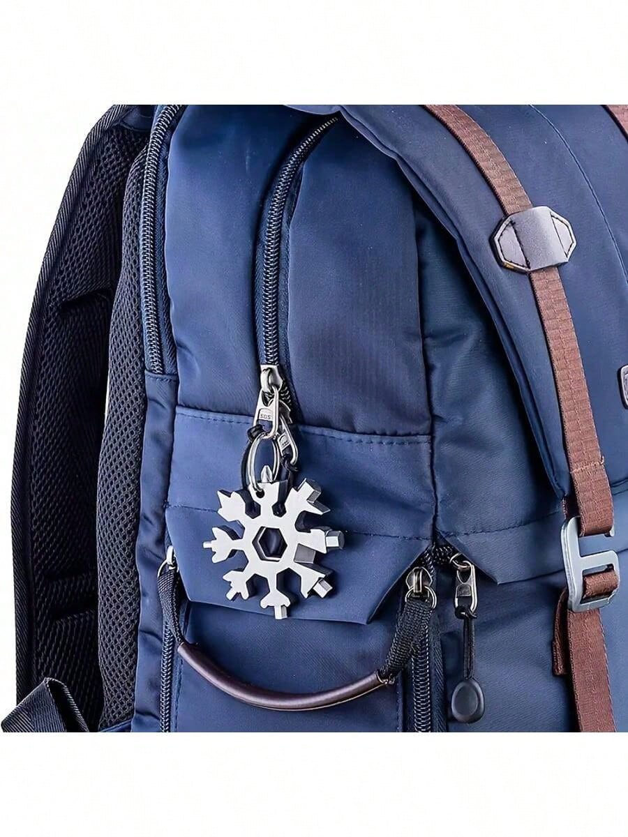 18-In-1 Snowflake Multifunctional Tool – Stainless Steel Wrench With Flat Head And Cross Screwdriver Set, Portable Keychain Multi-Tool For Daily Use, Compact Design For Easy Carry, Ideal For Men Who Love Practical And Versatile Tools, Perfect For Quick Fi