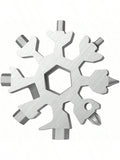 18-In-1 Snowflake Multifunctional Tool – Stainless Steel Wrench With Flat Head And Cross Screwdriver Set, Portable Keychain Multi-Tool For Daily Use, Compact Design For Easy Carry, Ideal For Men Who Love Practical And Versatile Tools, Perfect For Quick Fi
