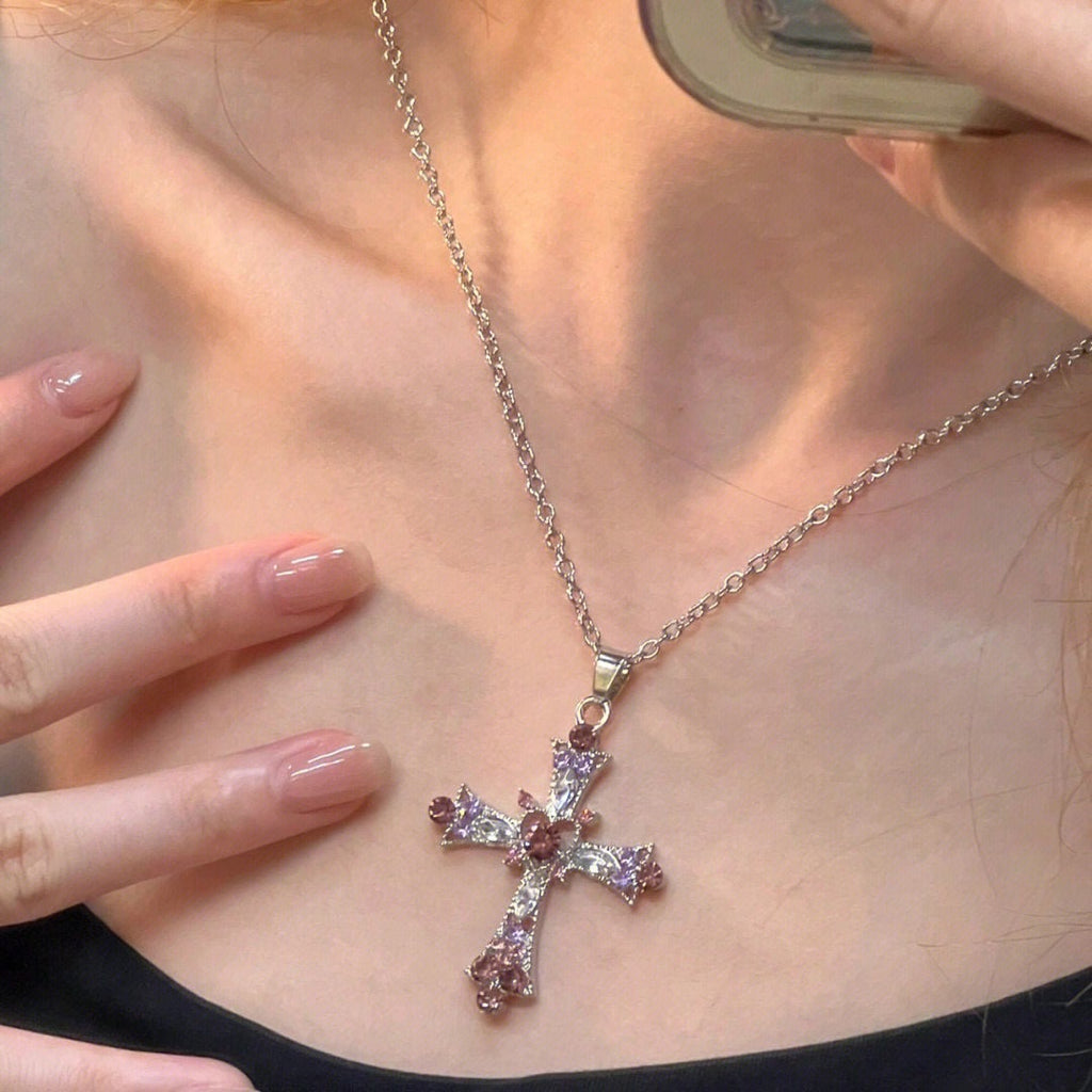 Sweet Style Cross Pendant Fashion Retro Gothic Style Necklace Jewelry
