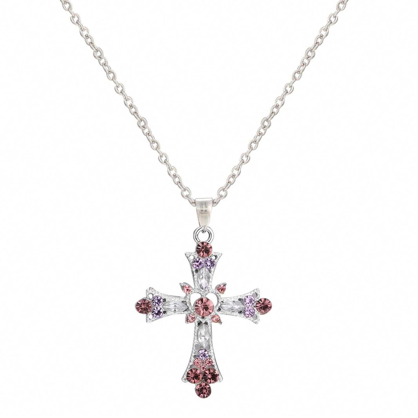 Sweet Style Cross Pendant Fashion Retro Gothic Style Necklace Jewelry