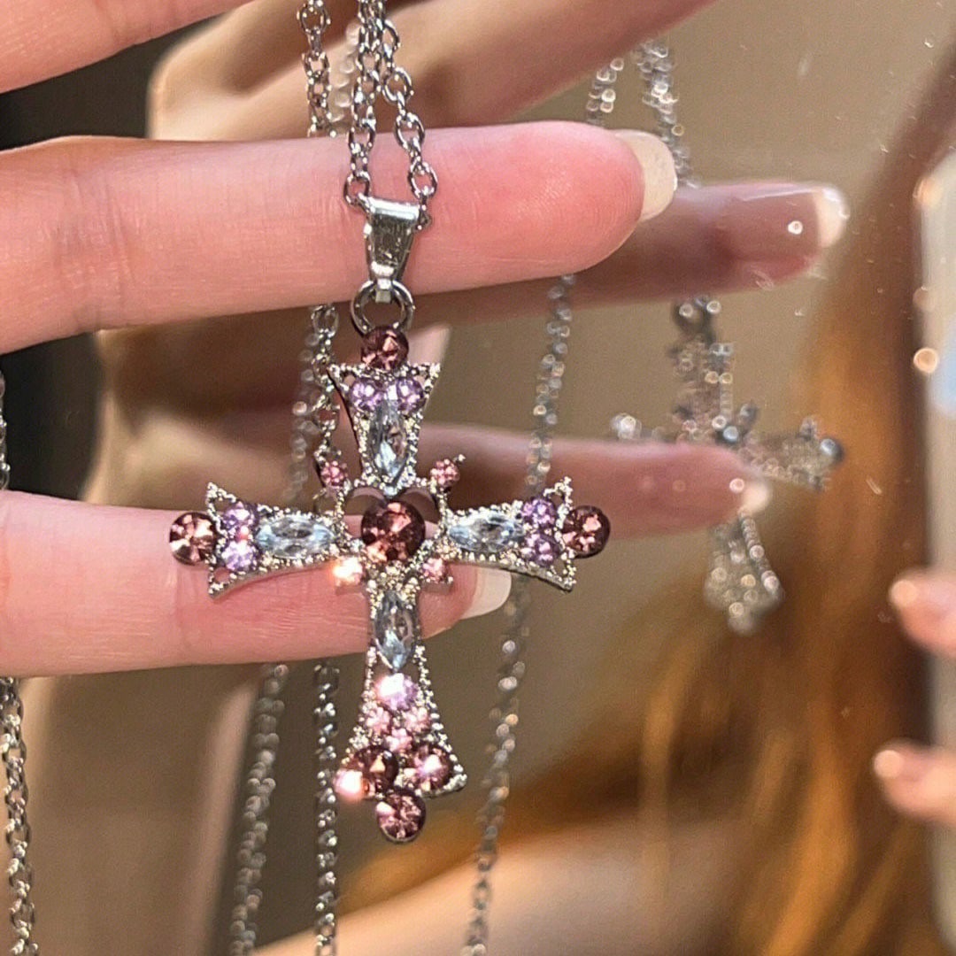 Sweet Style Cross Pendant Fashion Retro Gothic Style Necklace Jewelry
