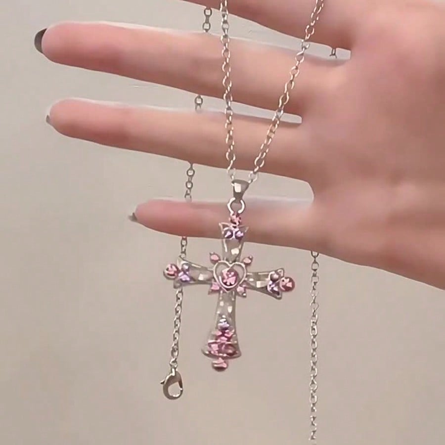 Sweet Style Cross Pendant Fashion Retro Gothic Style Necklace Jewelry