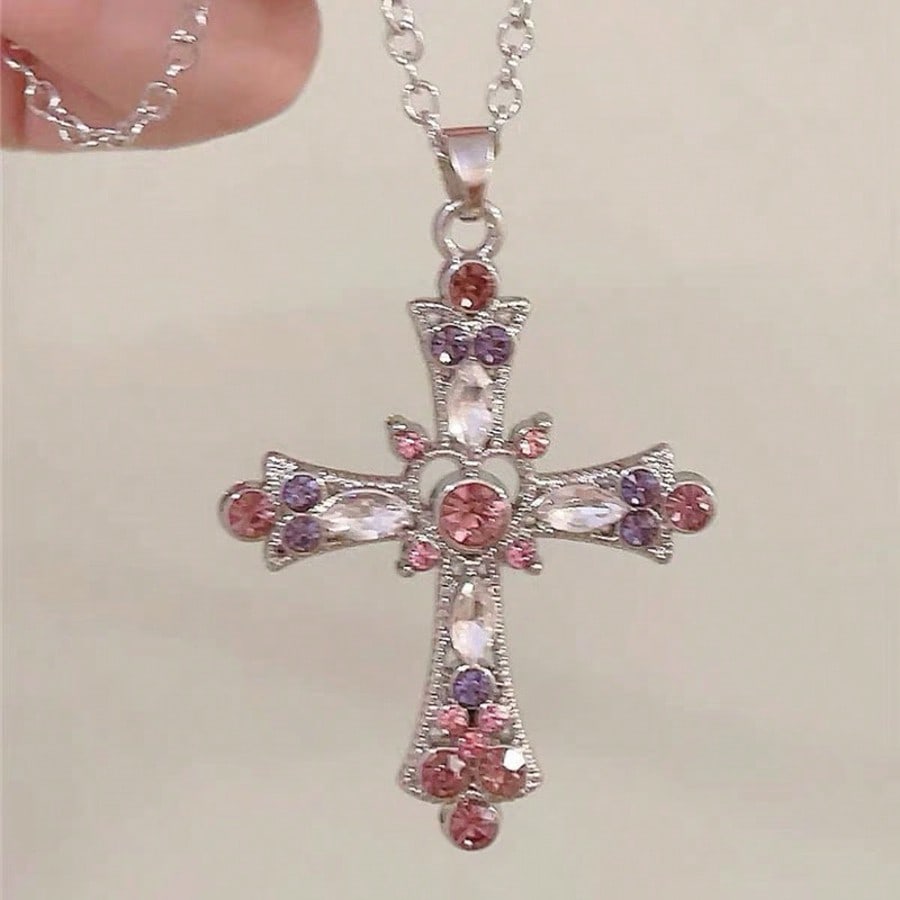 Sweet Style Cross Pendant Fashion Retro Gothic Style Necklace Jewelry